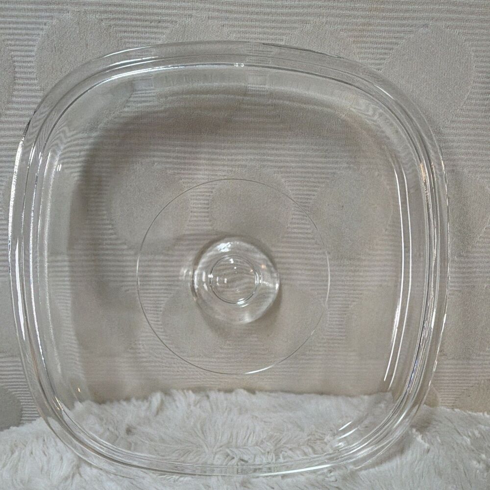 Vintage Pyrex A-9-C Clear Glass Square Casserole Replacement Lid 8.75”